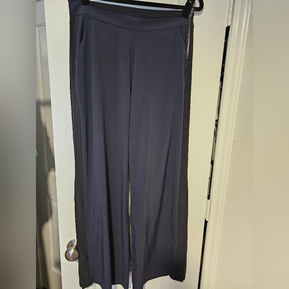 Athleta Wide Leg Pants Black And Navy